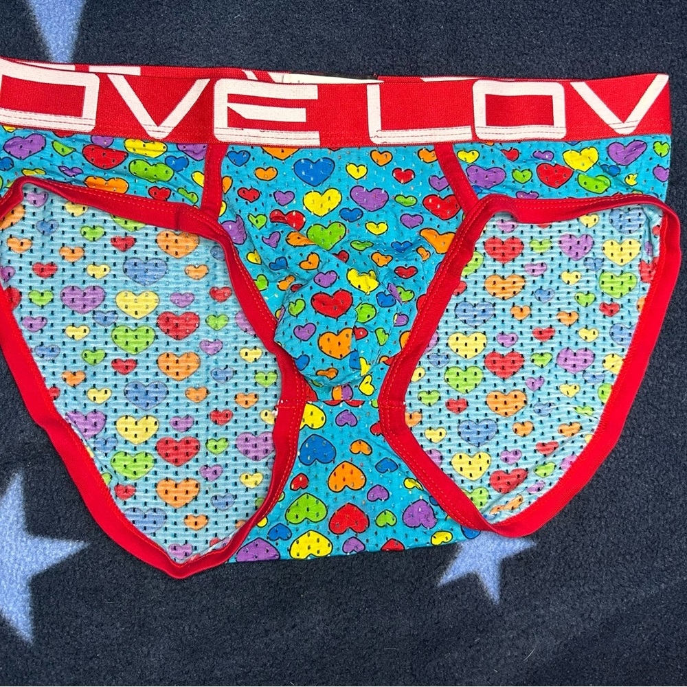 Andrew Christian - LOVE Vibrant Heart Patterned Men's mesh briefs